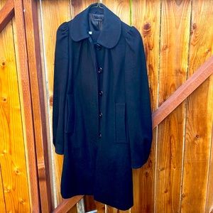 Black Cardigan Collar Sisley Peacoat